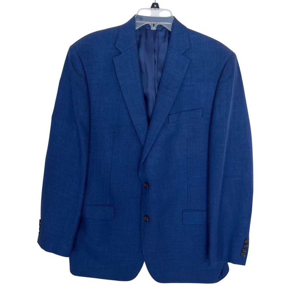 Lauren Ralph Lauren Mens 44L Blue Linen Blend Two Button Blazer Sport Coat READ